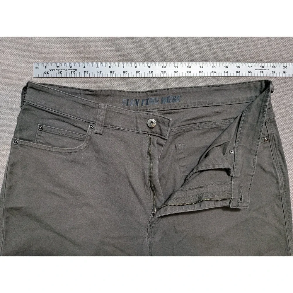 Duluth Trading Men's 38x30 Olive Green Flex Fire Hose Canvas Workwear Pants